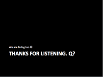 A final slide asking for questions (and doing a little advertising)